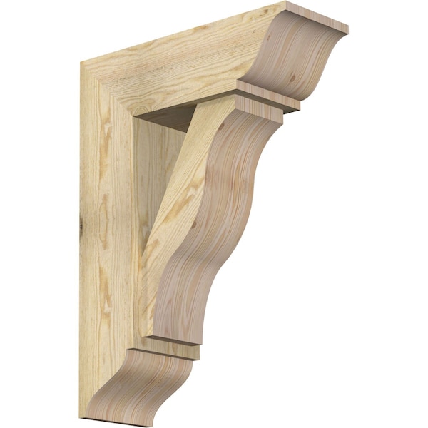 Ekena Millwork Funston Traditional Rough Sawn Bracket w/ Offset Brace, Douglas Fir, 8"W x 22"D x 30"H BKT0806X22X30FST01RDF - main